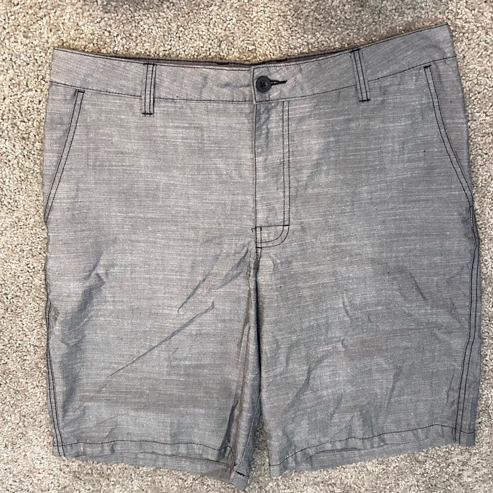 Men’s Gray Flat Front Shorts - Picture 2 of 7